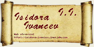 Isidora Ivančev vizit kartica